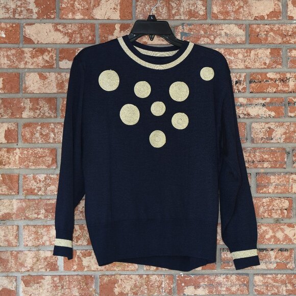 Soo Yeoun Navy Wool Sweater - Picture 1 of 2